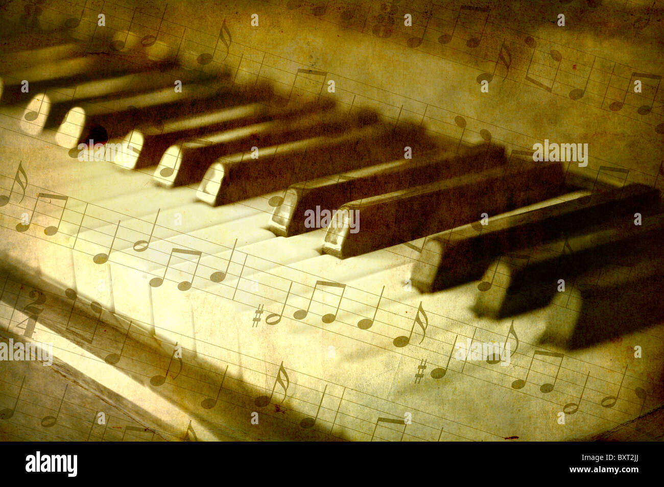 Black and white piano keys, music concept Stock Photo