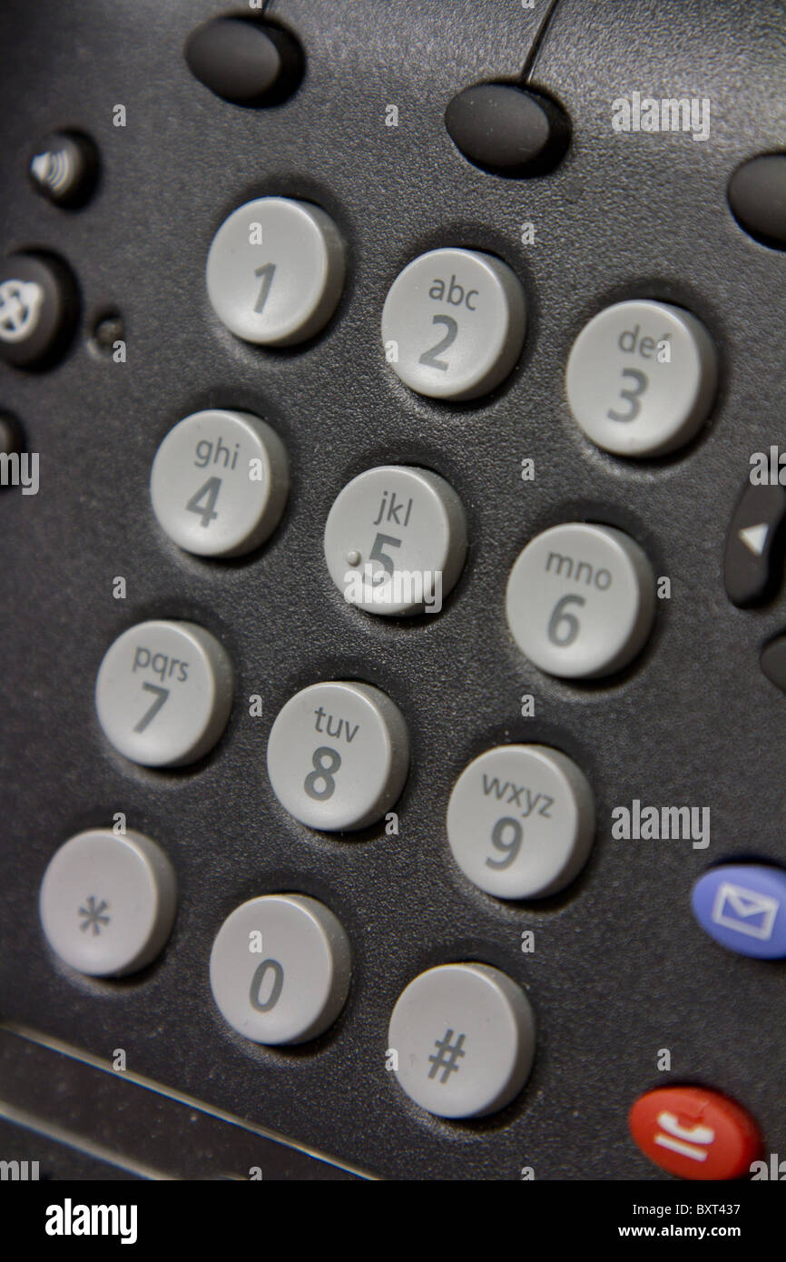 Close up of keypad of office phone Stock Photo