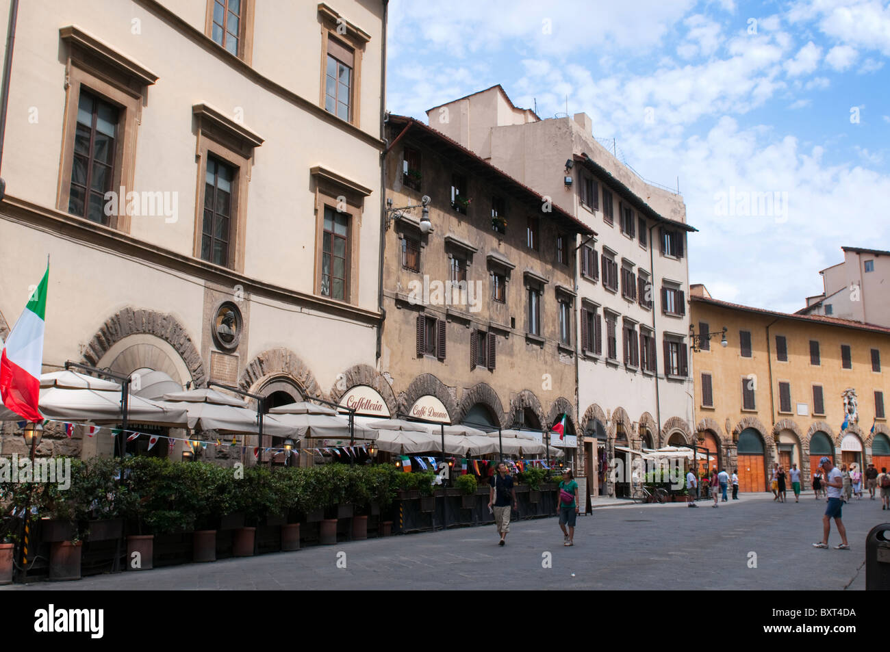 Street restaurants on Piazza della Signoria. Florence, Tuscany, Italy. Stock Photo
