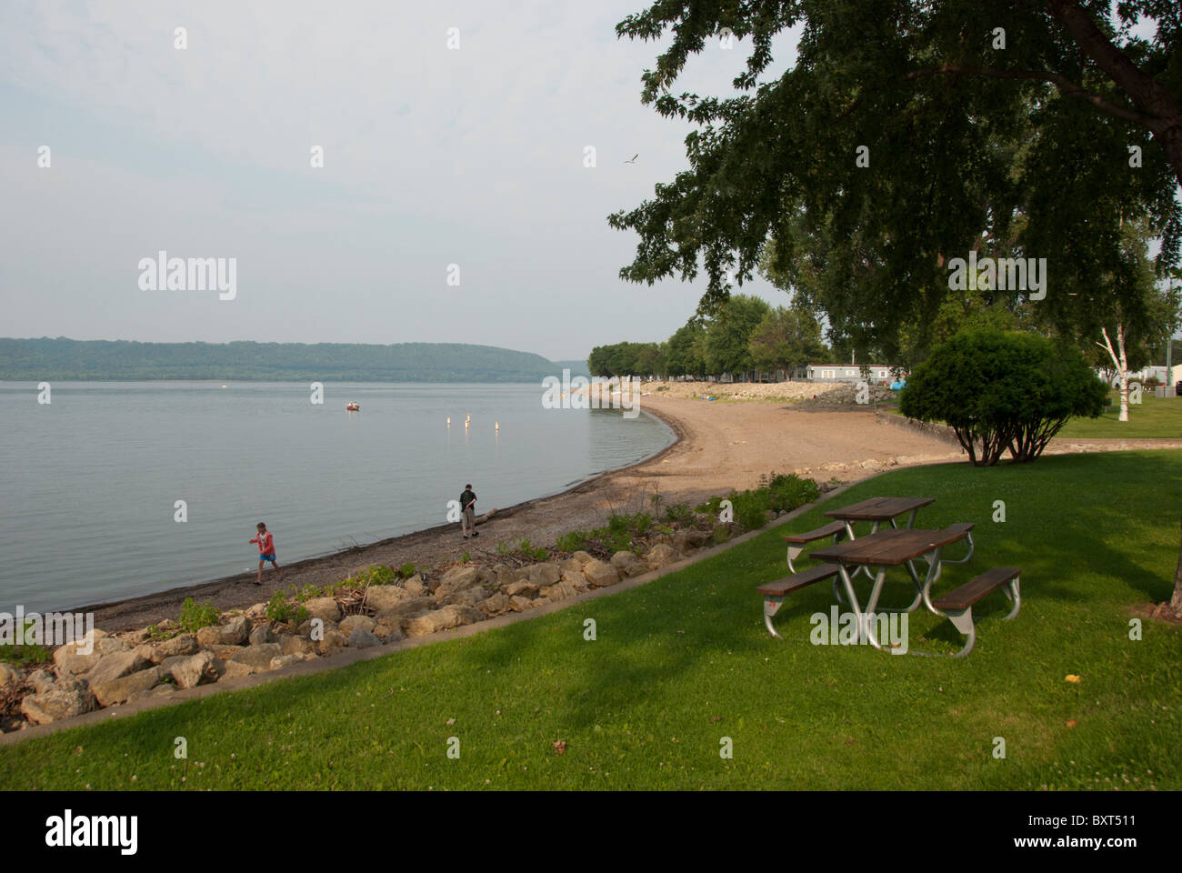 Summer beach along Lake Pepin Stock Photo Alamy