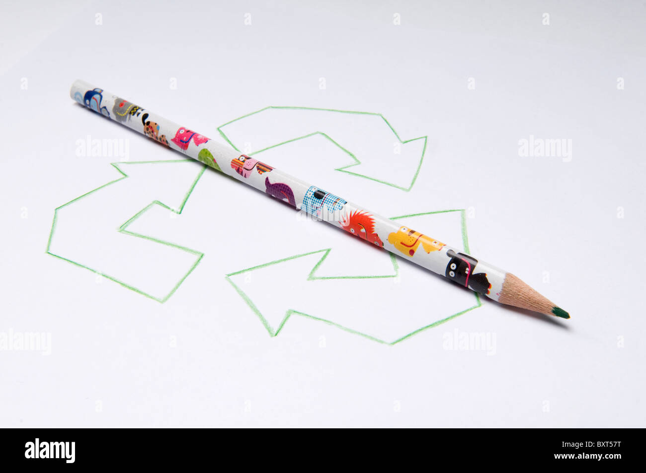 Pencil drawing recycling sign hires stock photography and images Alamy