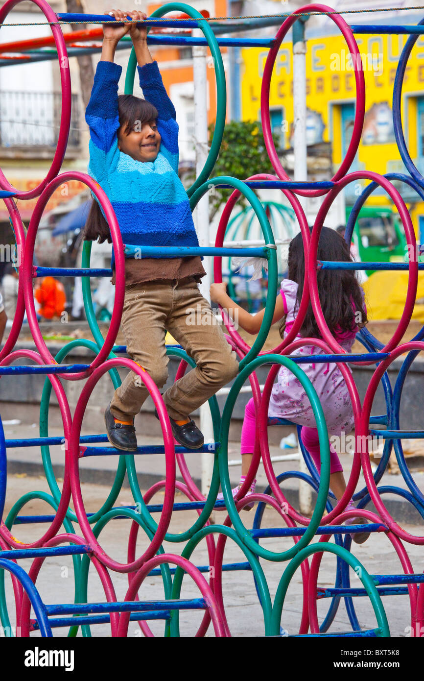 Mexican girls on a playground in Mexico City, Mexico Stock Photo - Alamy