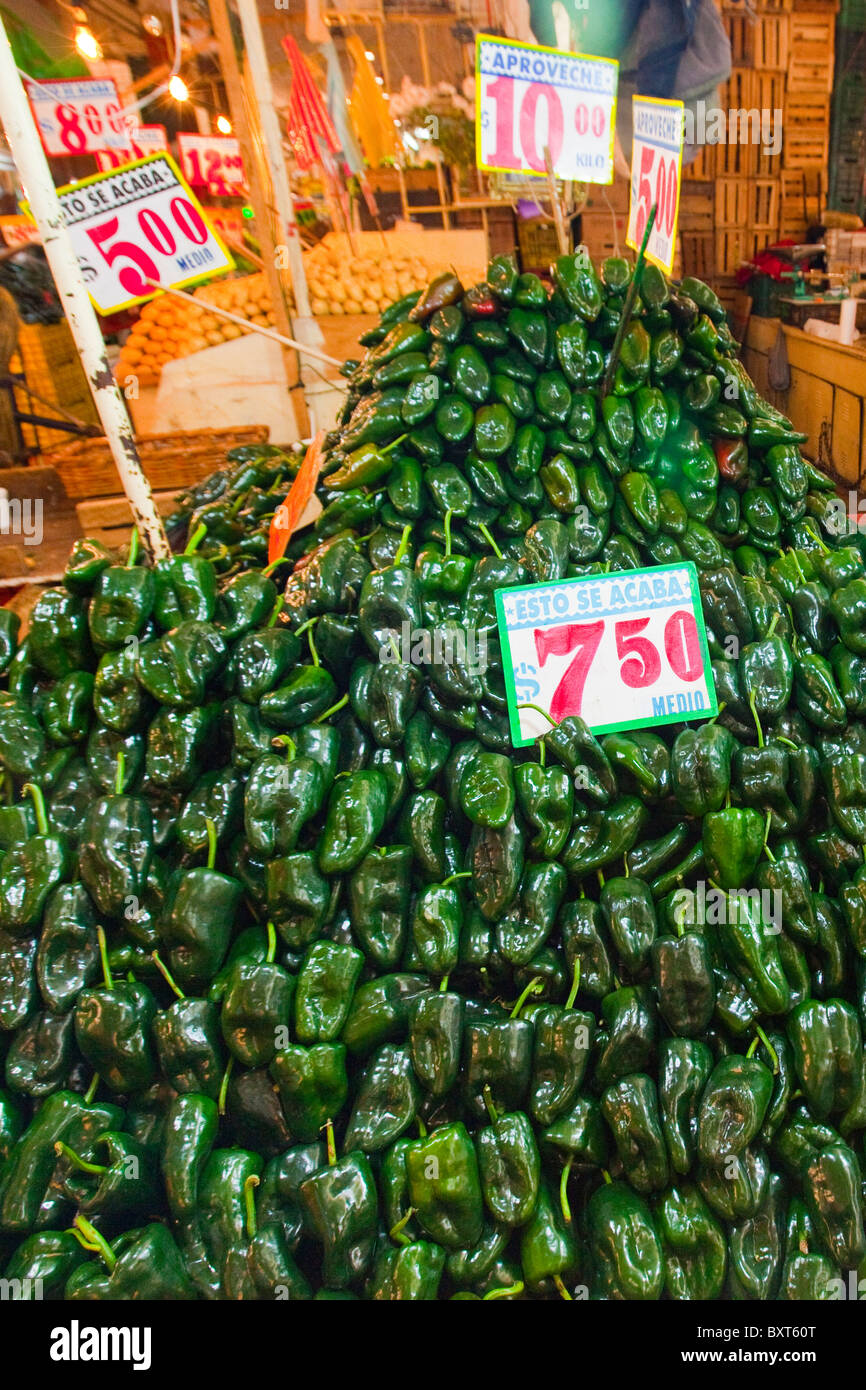 Chilis, La Merced Market in Mexico City Stock Photo