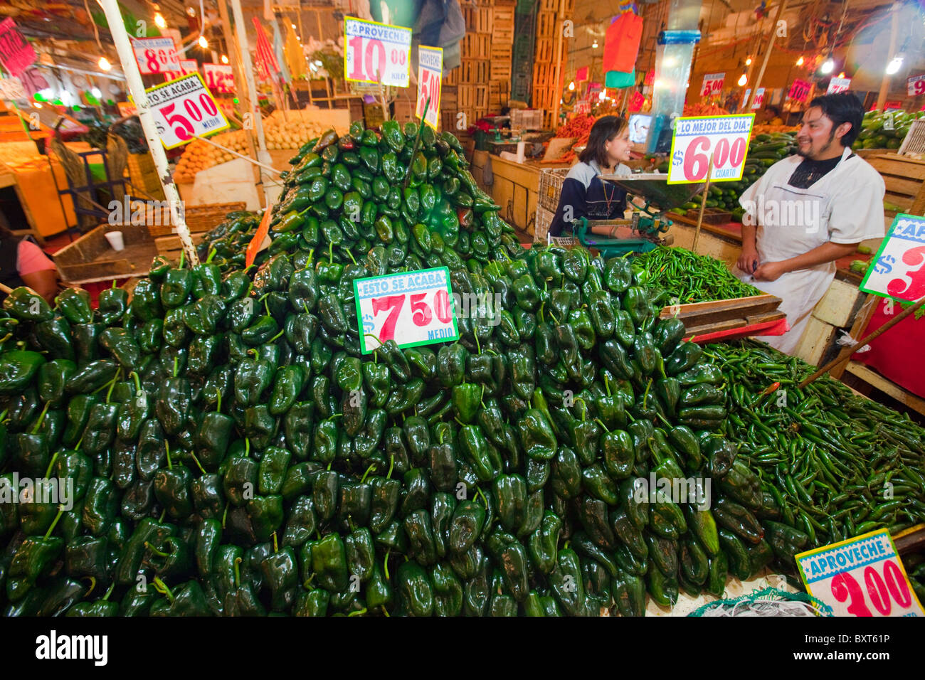 Chilis, La Merced Market in Mexico City Stock Photo