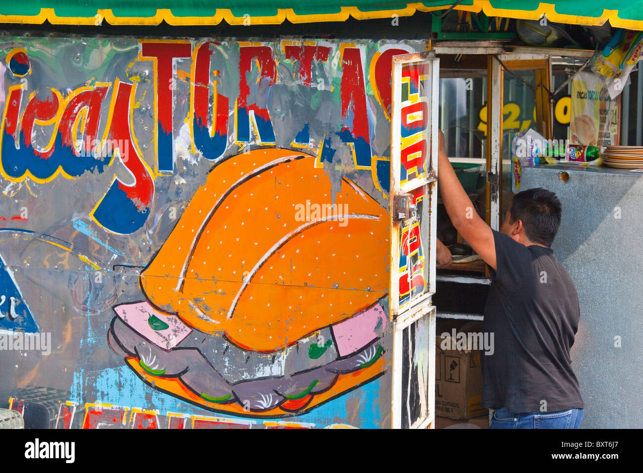 Tortas cart, Coyoacan, Mexico City, Mexico Stock Photo