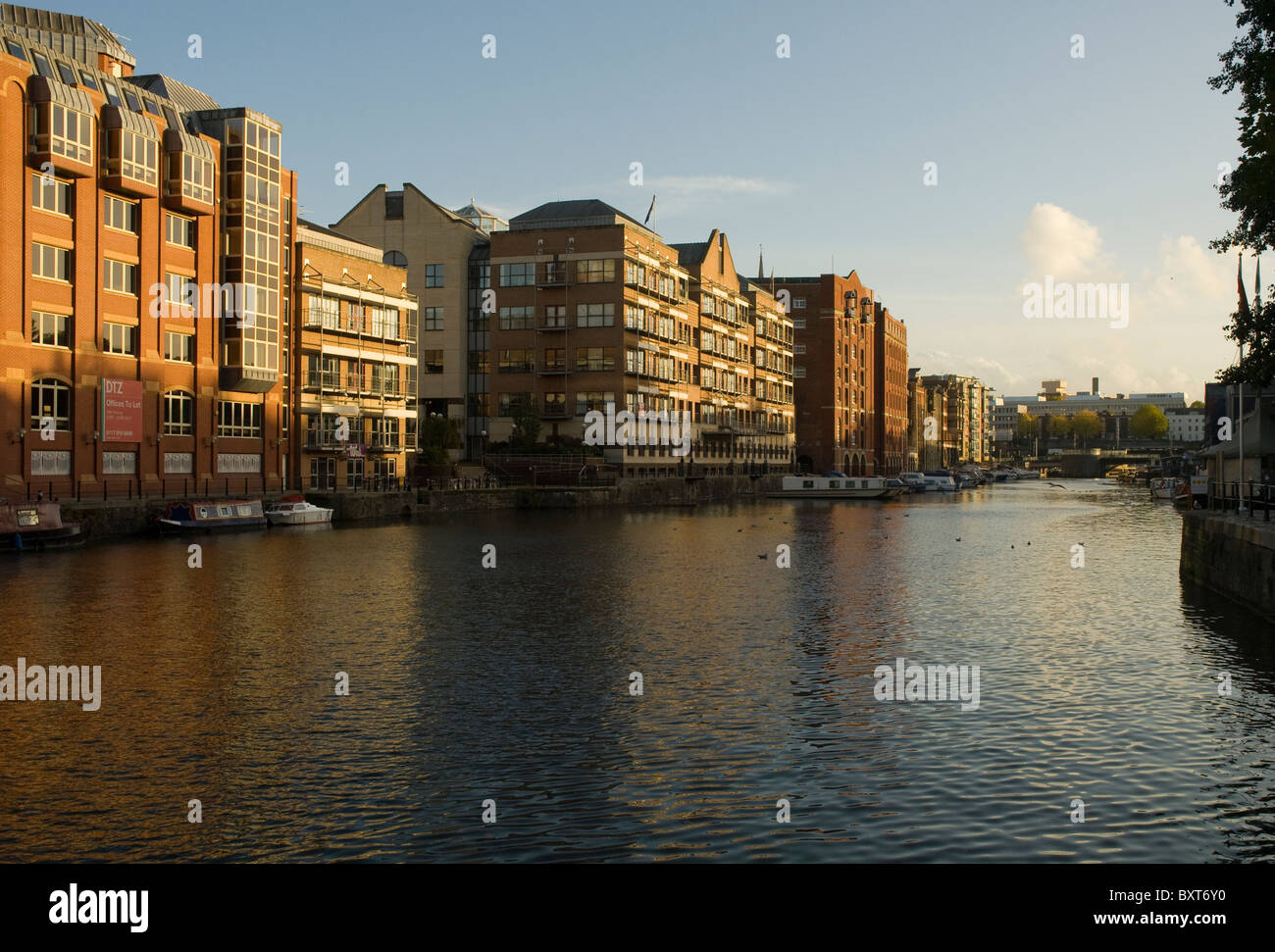 The floating harbour in Bristol from Victoria Street Stock Photo