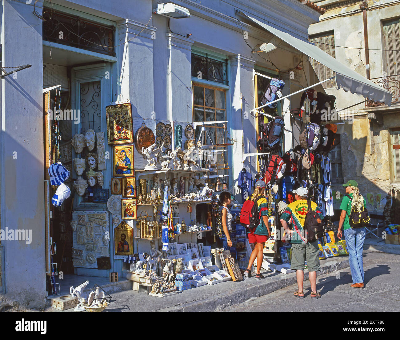 Souvenir shops, Monastiraki, Athens, Central Athens, Attica, Greece