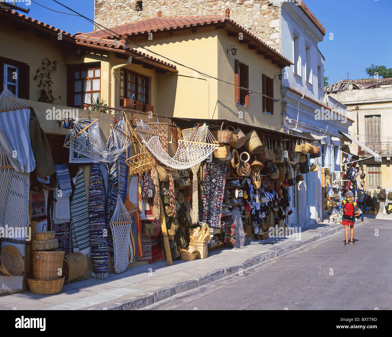 Souvenir shops, Monastiraki, Athens, Central Athens, Attica, Greece Stock Photo