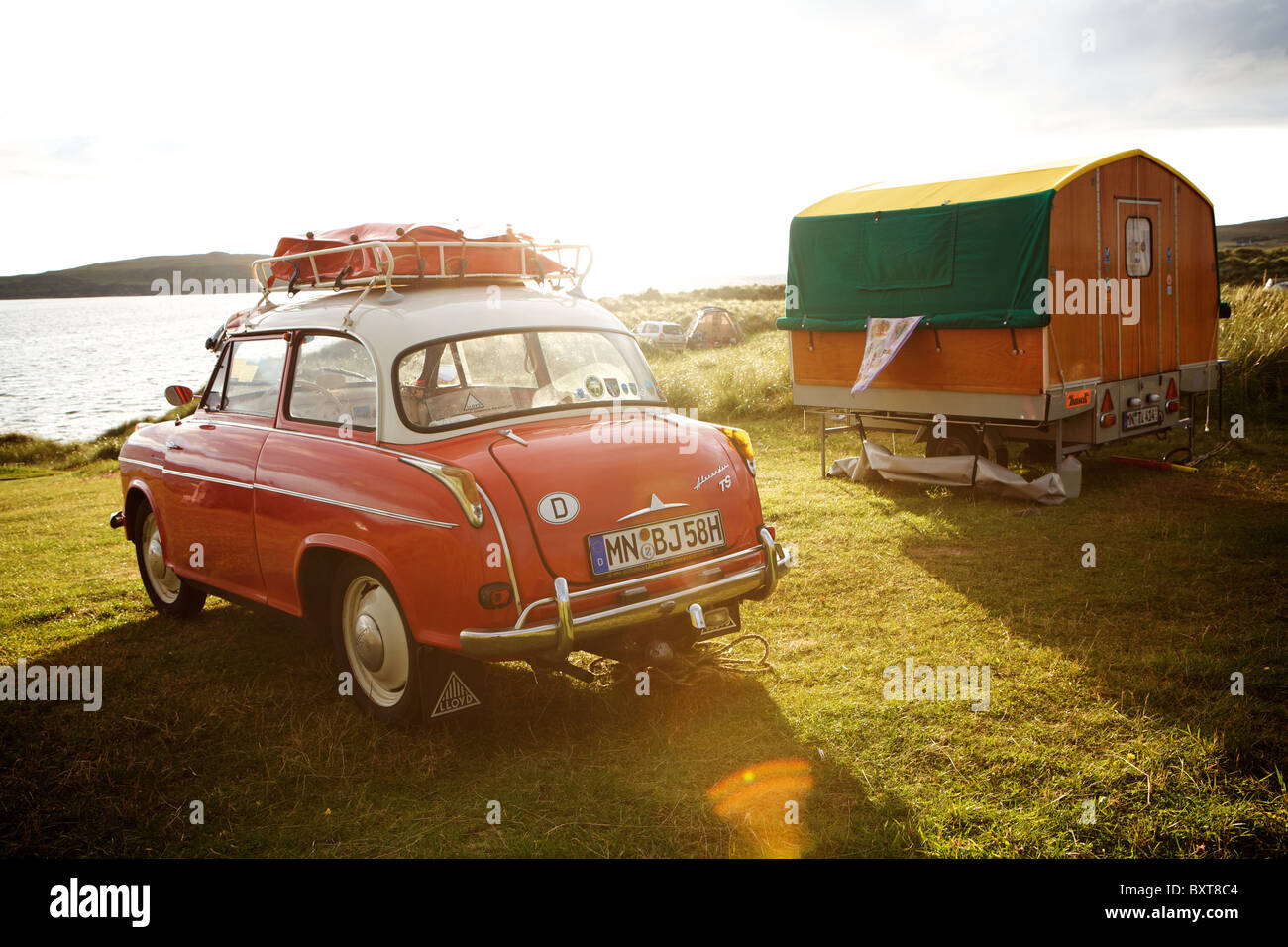 Lloyd Alexander TS, vintage car with caravan which journeyed all the