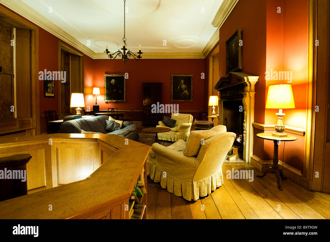 Interior of The Library at Stevenstone, Great Torrington, Devon