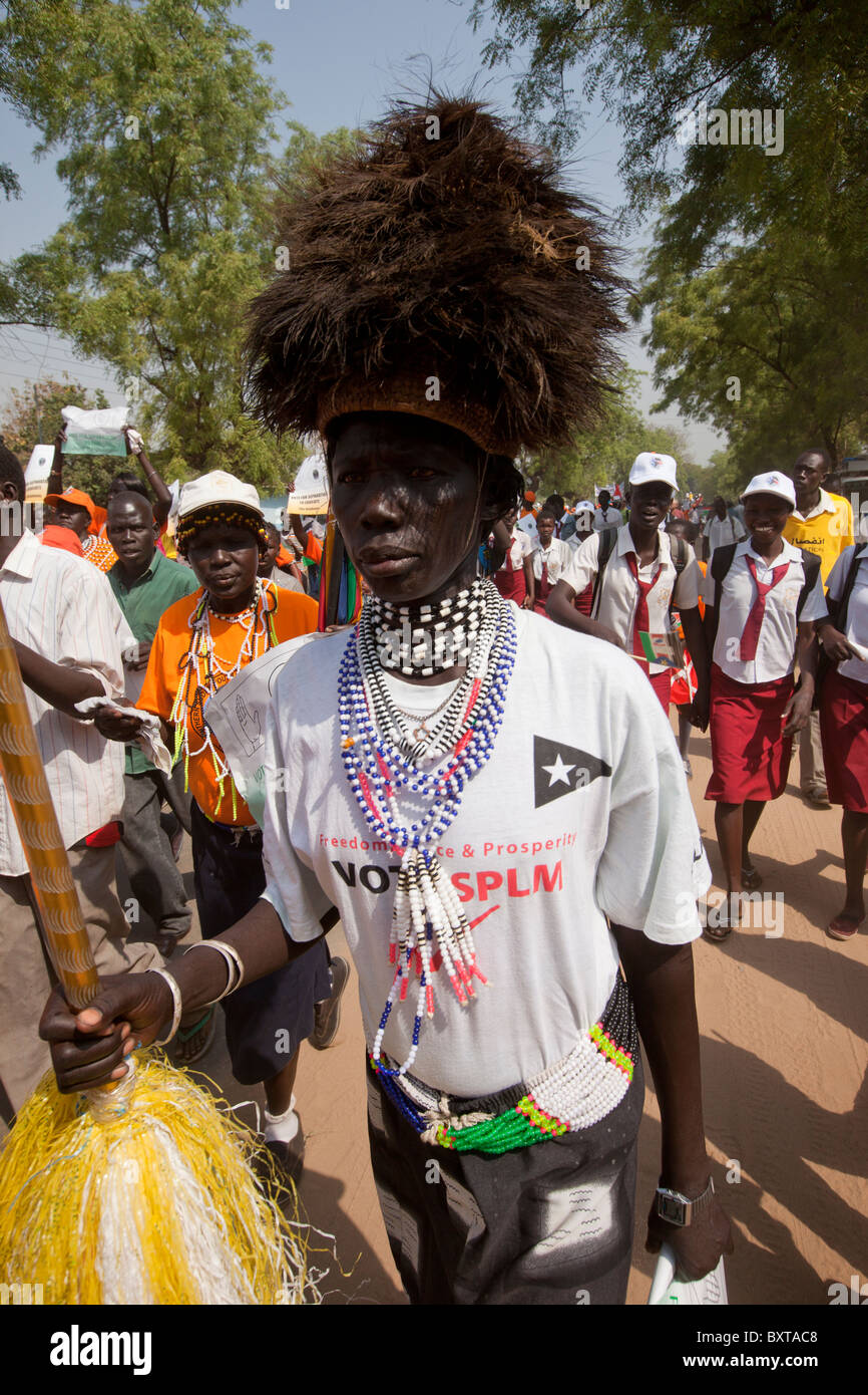 The final independence march  in Juba city centre to encourage people to register and vote in the January 9 2011 referendum. Stock Photo