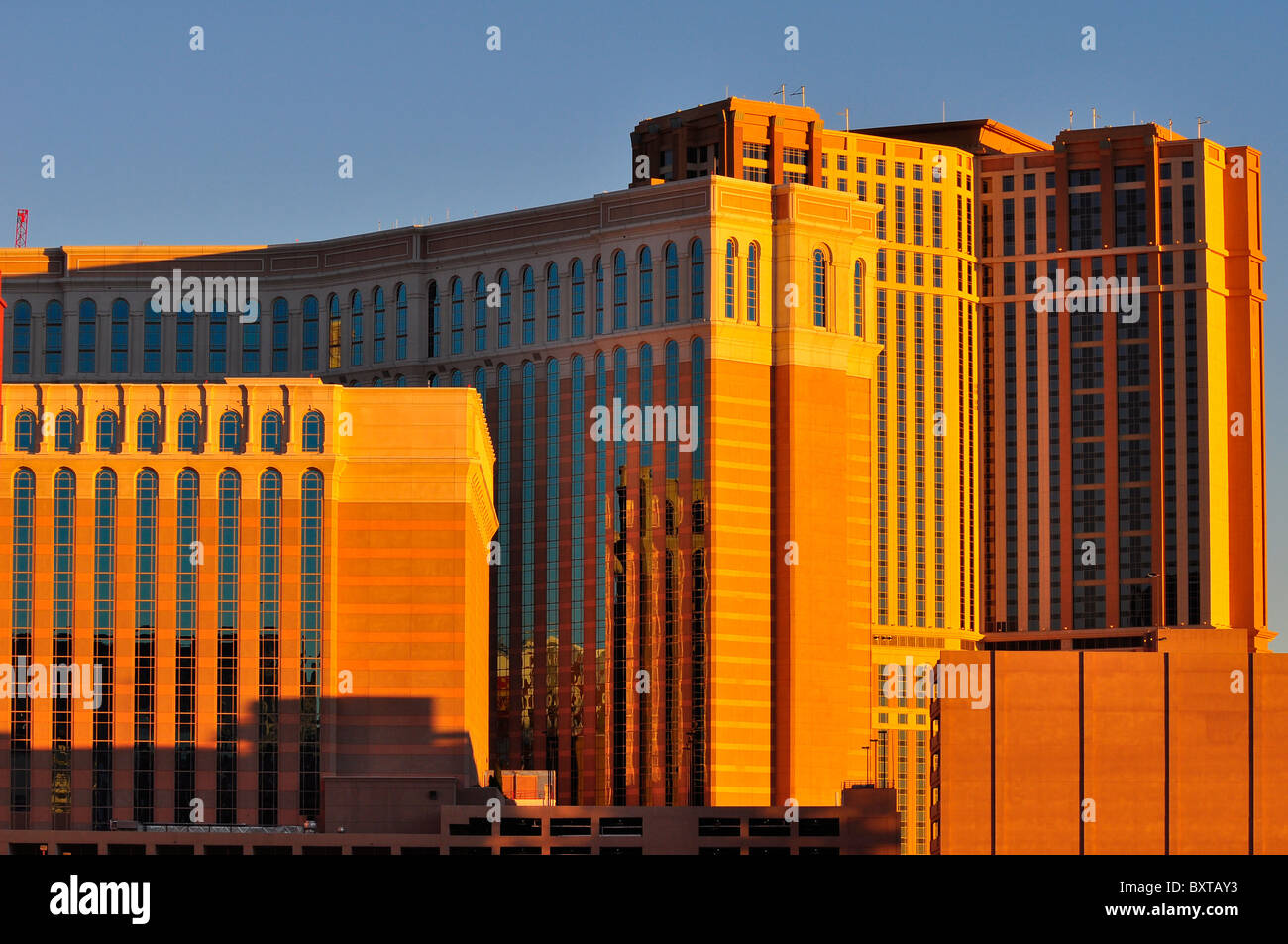 Palazzo & hotel casino resort in Las Vegas at Sunrise Stock