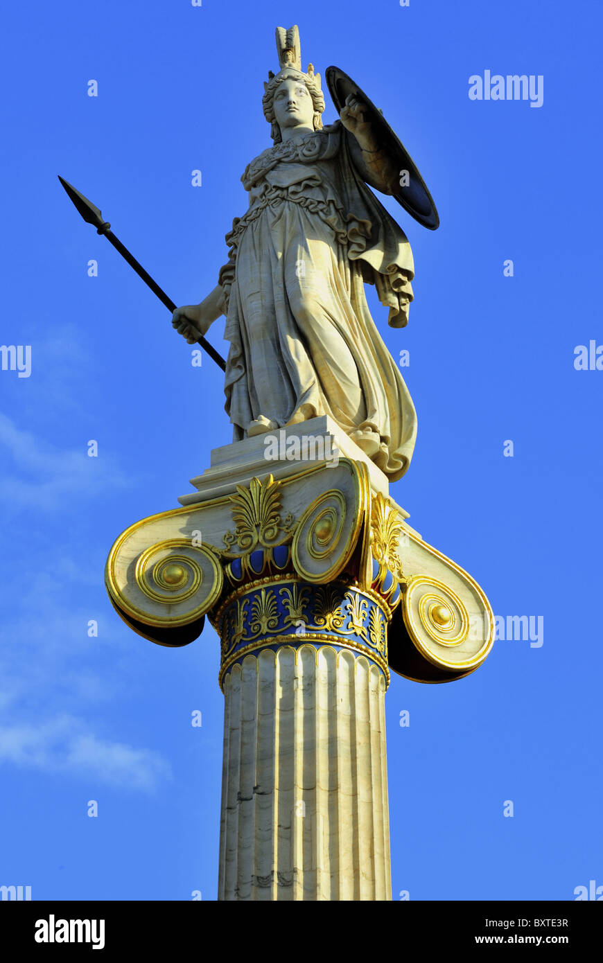 statue of Athena at entrance of Academy building in Athens Stock Photo Alamy