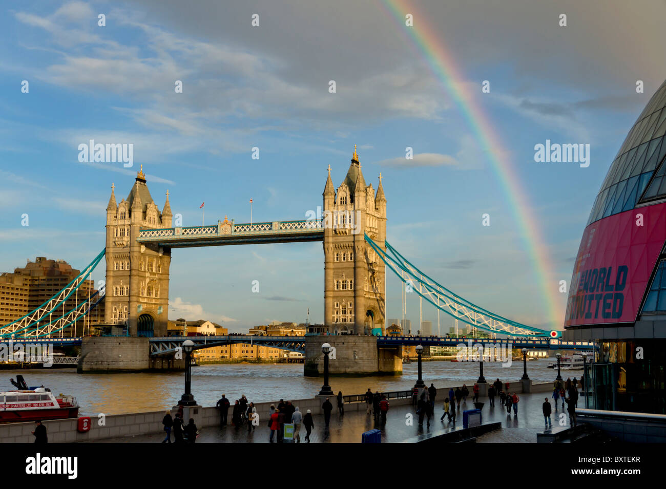 Europe, Uk, England, London, Tower Bridge Rainbow Stock Photo