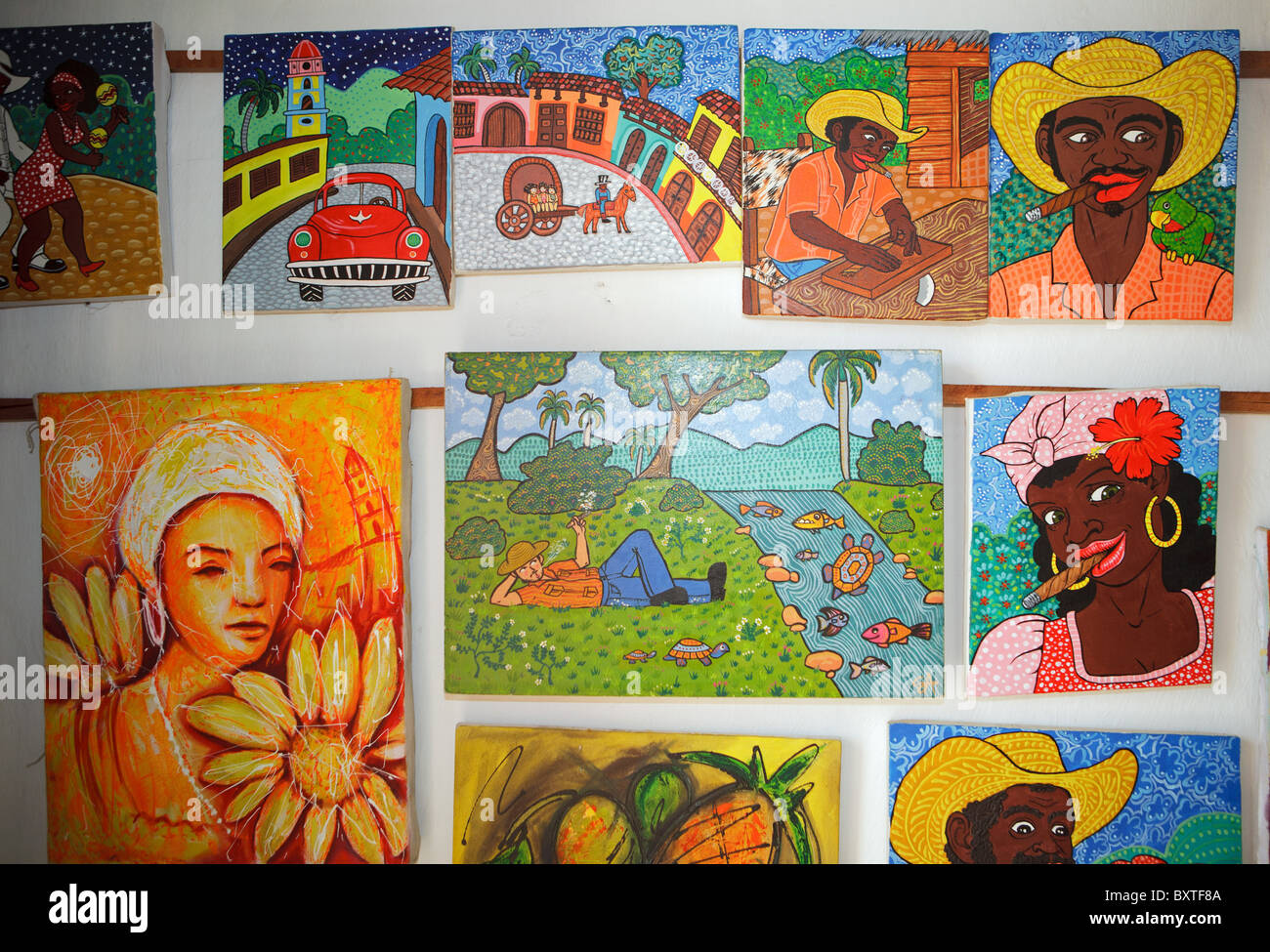 TRINIDAD: ARTWORKS FOR SALE Stock Photo