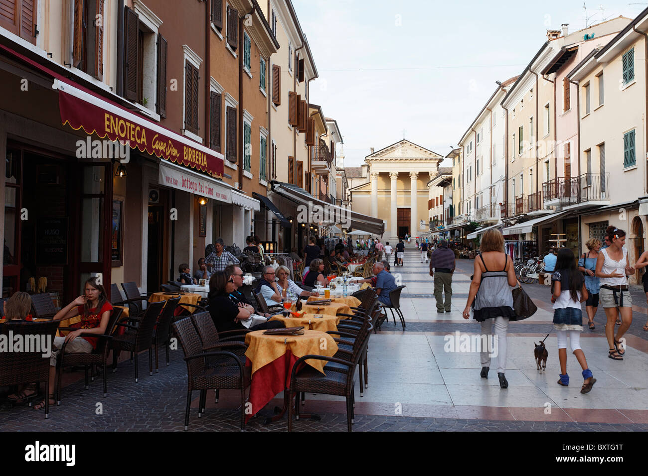 High street, Bardolino, Lake Garda, Veneto, Italy Stock Photo