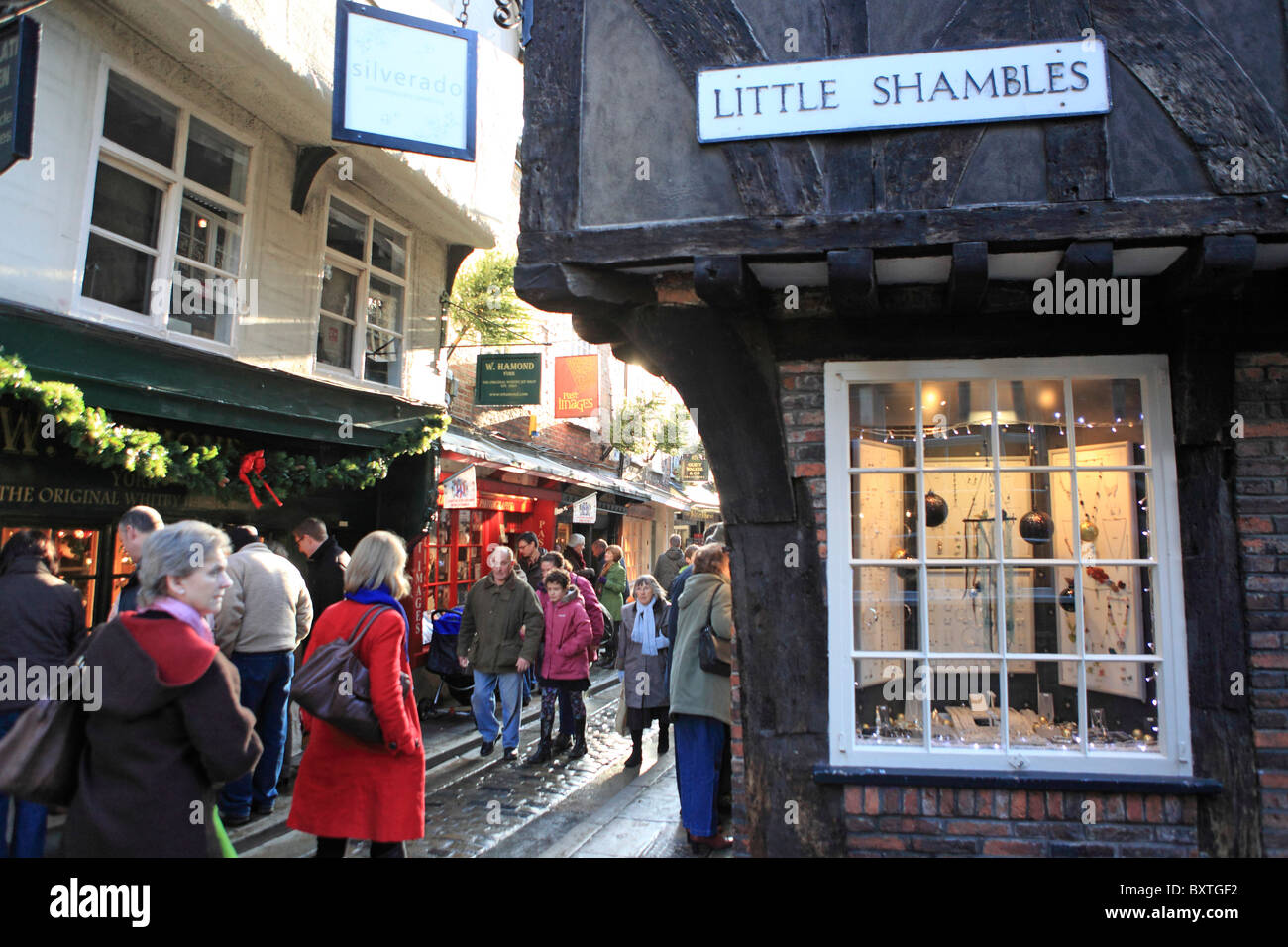 York, Little Shambles/shambles, Christmas Stock Photo