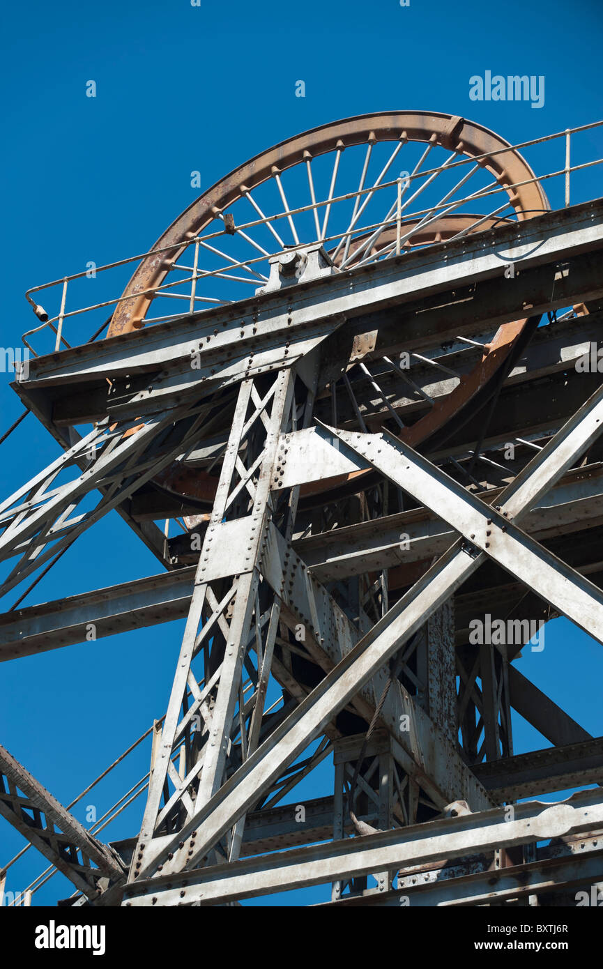 MIne Head Elevator Shaft in The Big Hole Diamond Mine and Museum in Kimberley, Northern Cape, South Africa Stock Photo