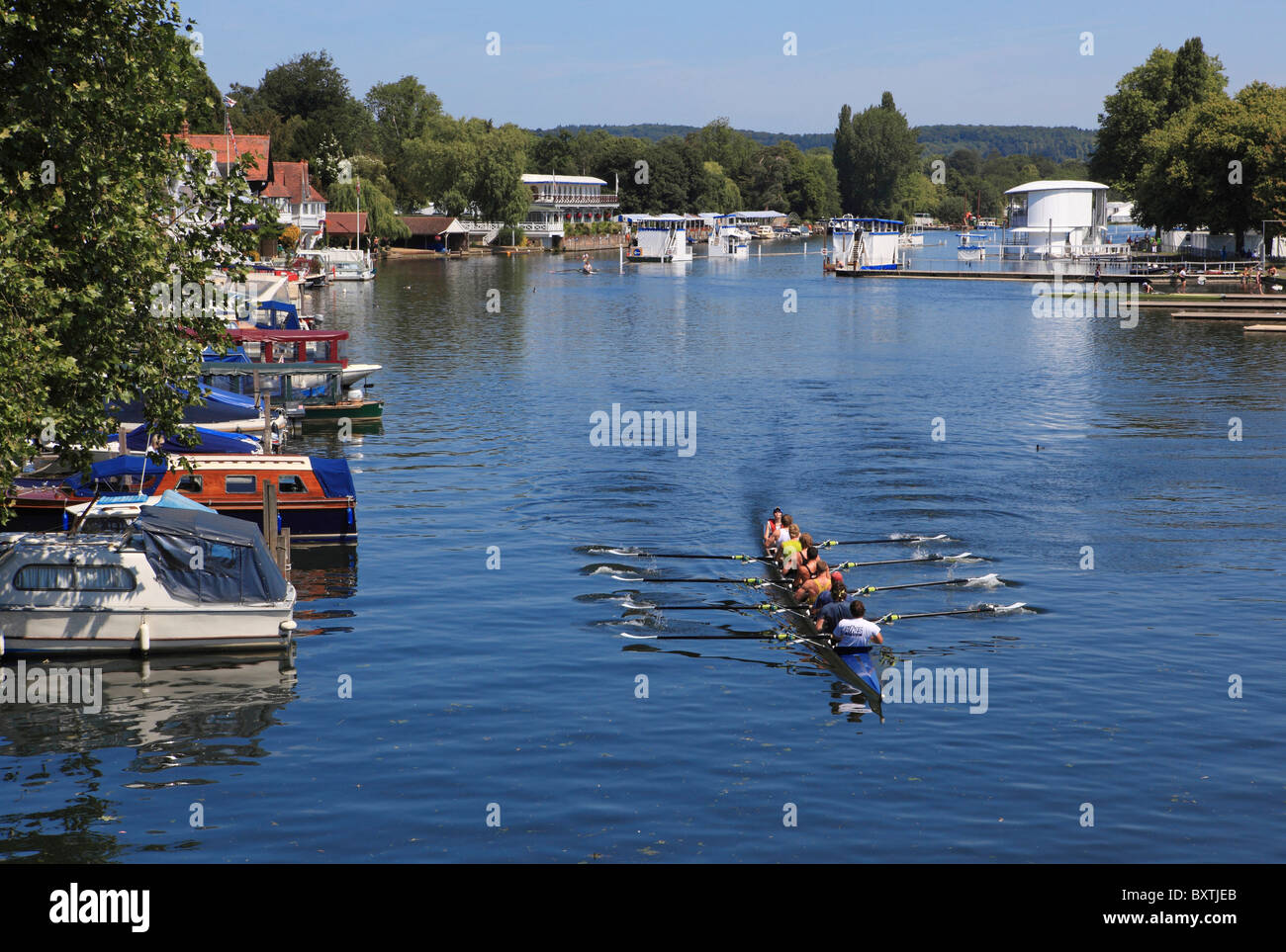 Henley-on-thames. River Thames, Rowers Stock Photo