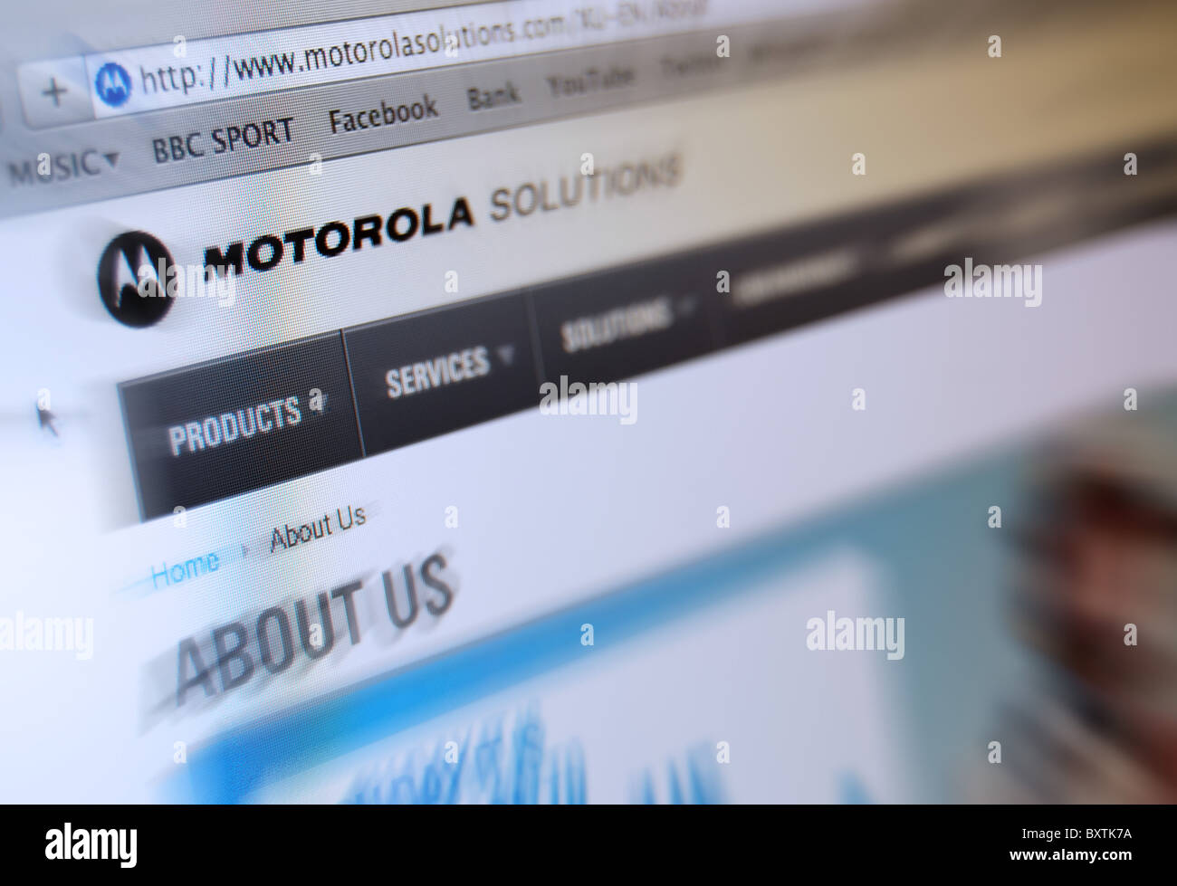 Photo Illustration of the Motorola Solutions website Stock Photo