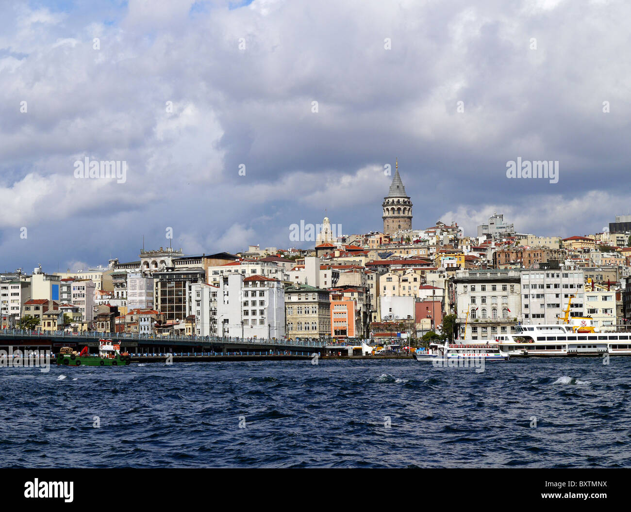 Galata District Skyline, Istanbul Stock Photo