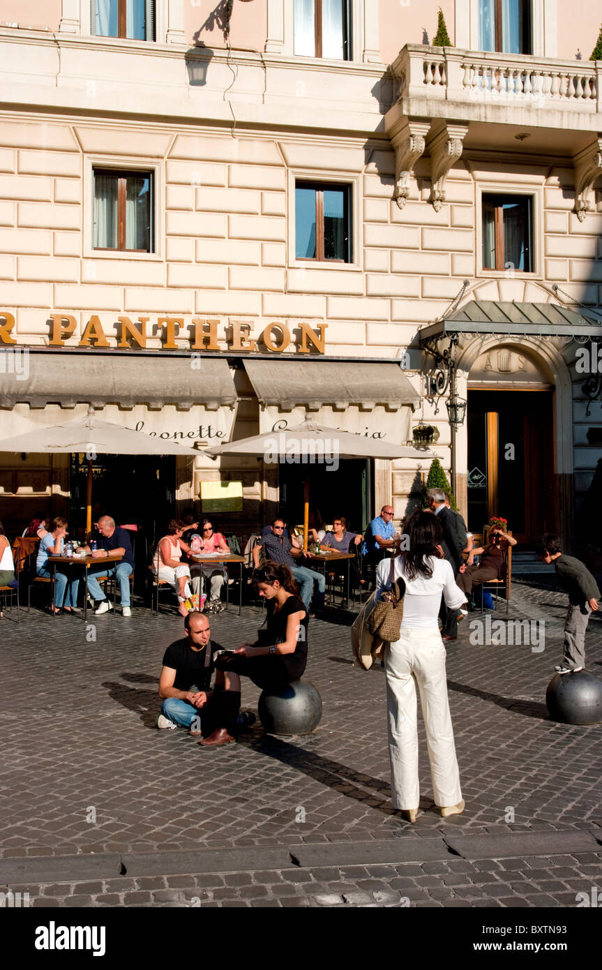Europe, Italy, Rome, Restaurant Street Scene Stock Photo