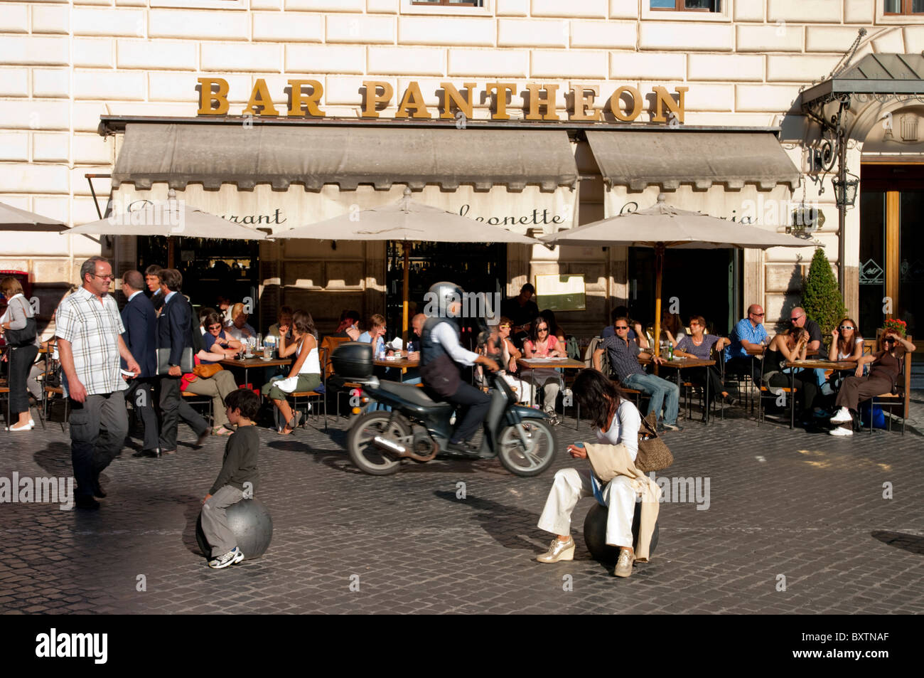 Europe, Italy, Rome, Restaurant Street Scene Stock Photo