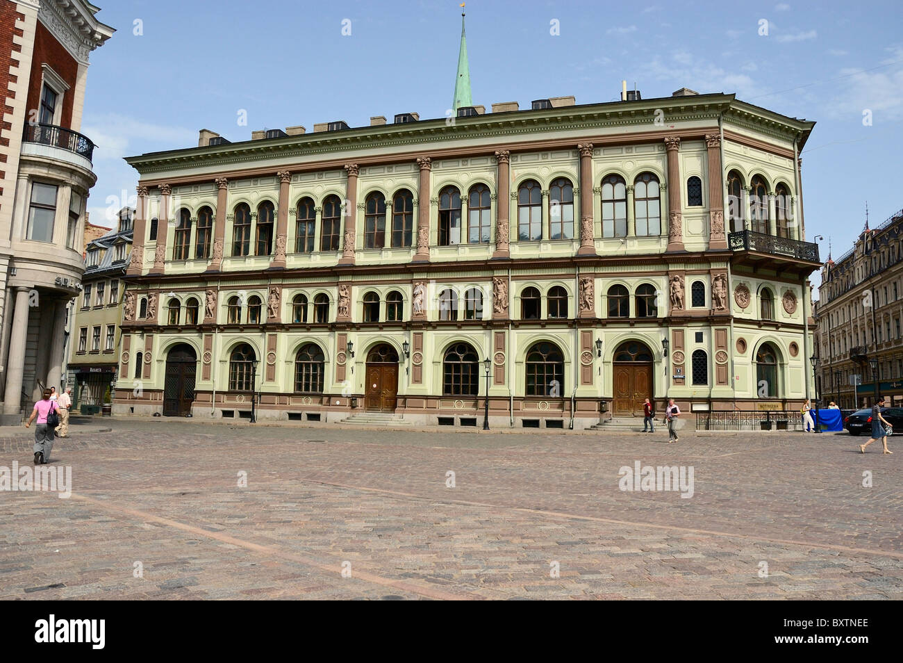 The historic Riga Stock Exchange is now undergoing restoration and reconstruction following a fire in the early eighties, Riga Stock Photo