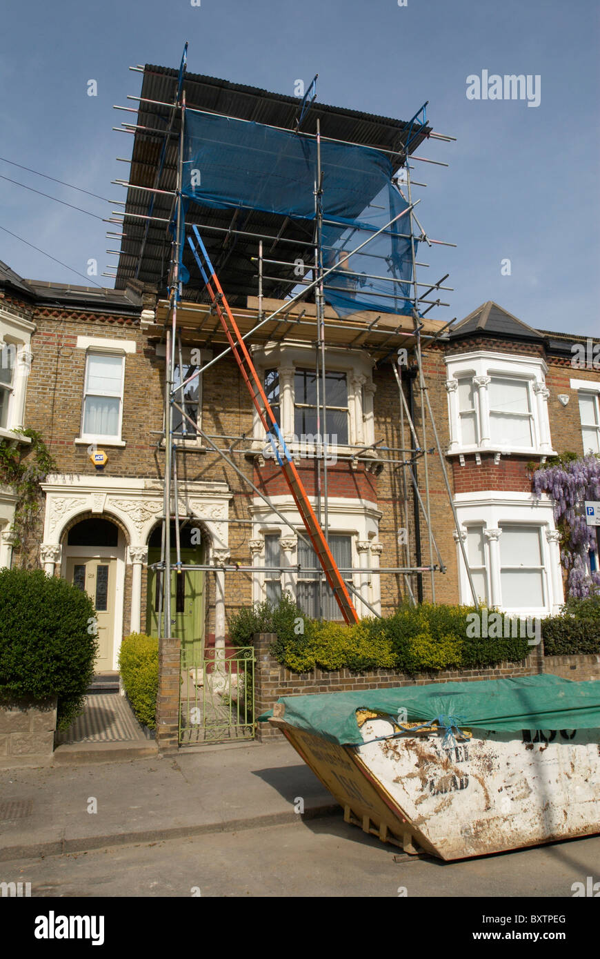 Scaffolding for loft conversion Clapham Southwest London United Kingdom