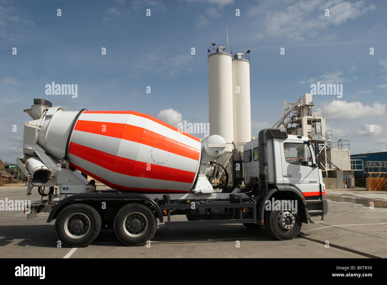 Cement mixer at cement works Ipswich Suffolk UK Stock Photo Alamy