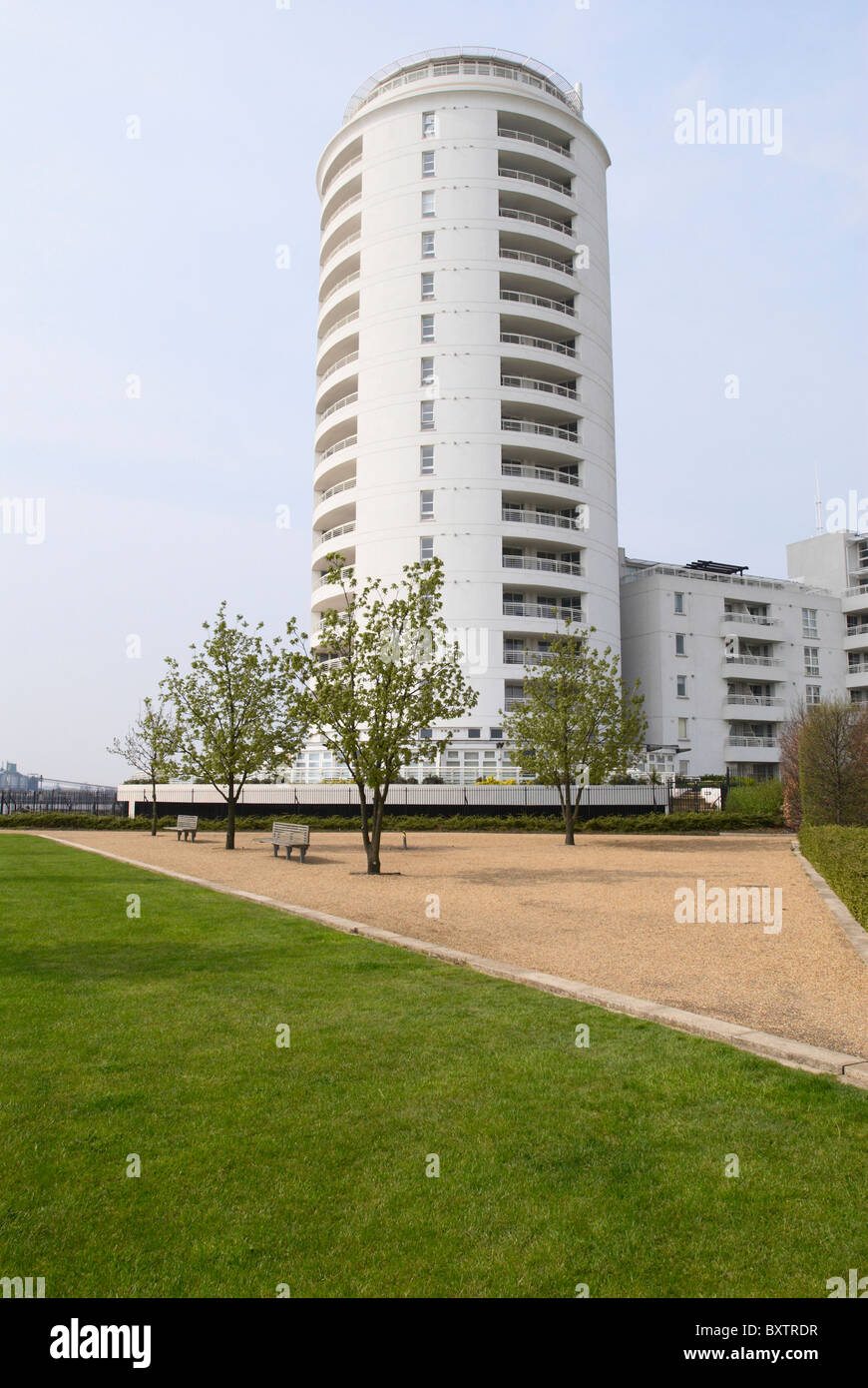 Barrier Point Apartments looking over Thames Barrier Park East London UK Stock Photo Alamy