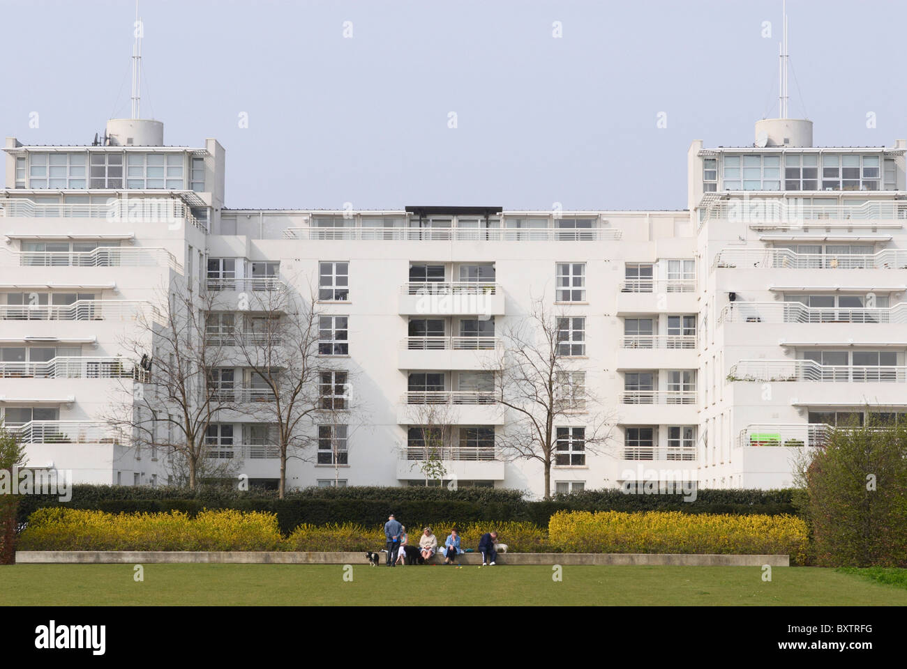 Barrier Point Apartments looking over Thames Barrier Park East London UK Stock Photo Alamy