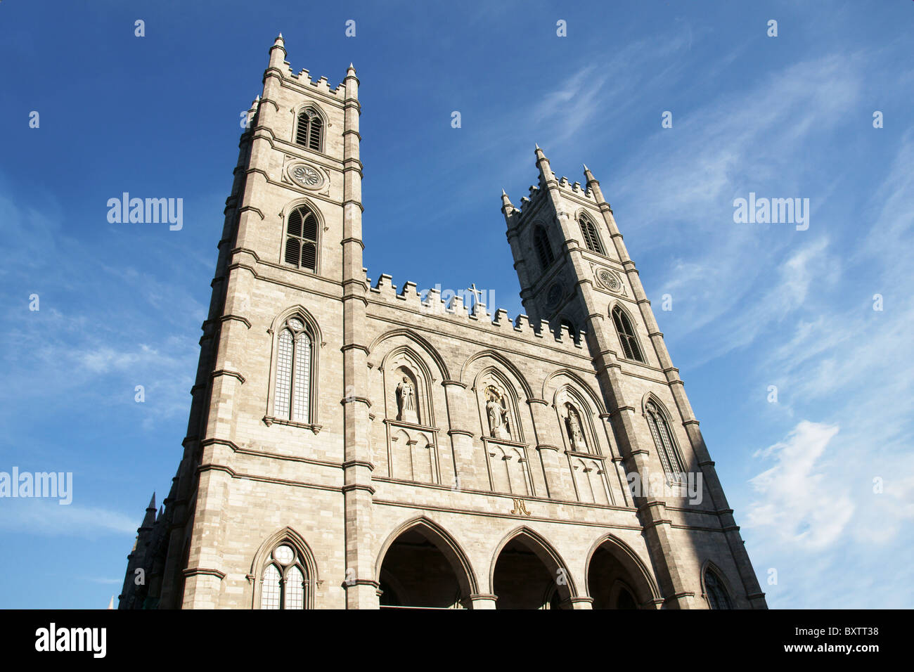Perspective view of an old gothic style cathedral christian catholic church Stock Photo