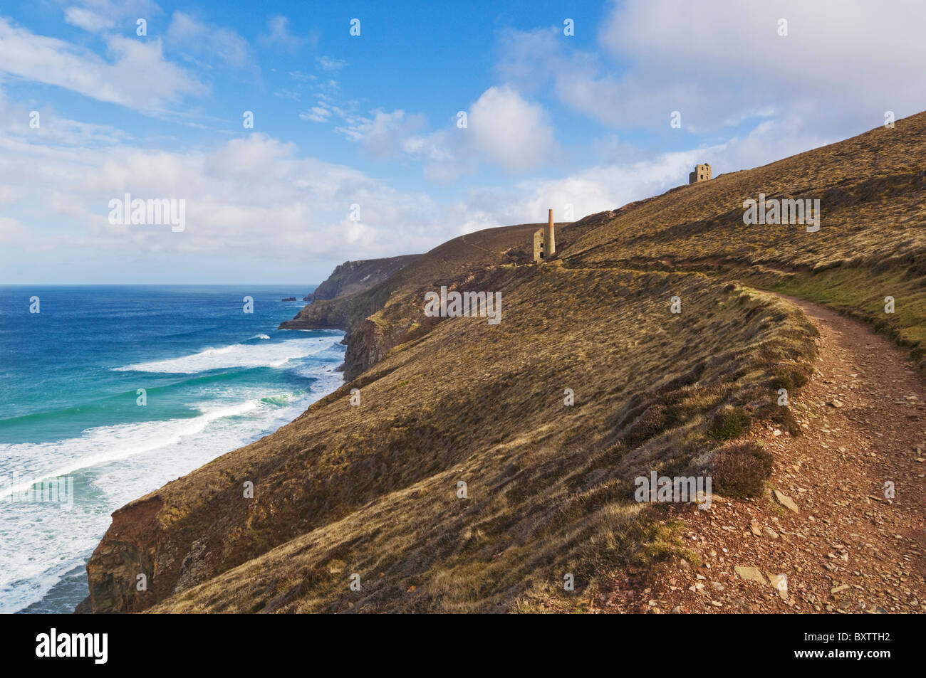 Wheal Coates tin mine near St Agnes North Cornwall coast England GB UK EU Europe Stock Photo