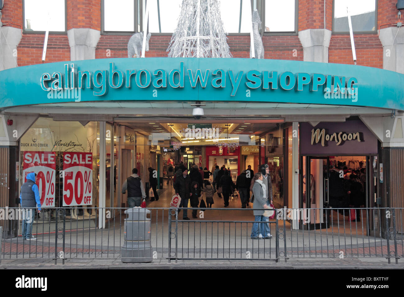 The Broadway entrance to the Ealing Broadway Shopping Centre in Ealing