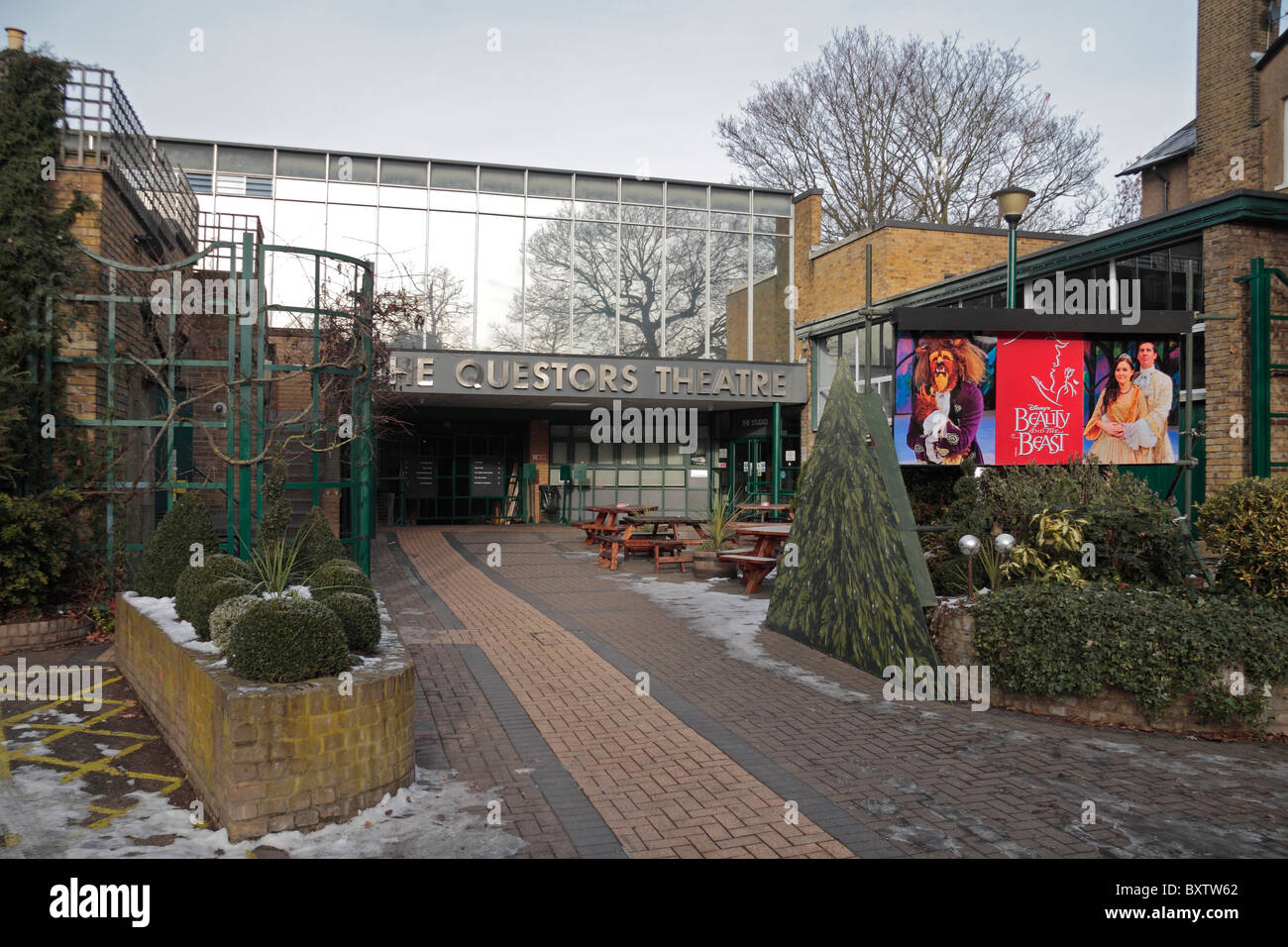 The main entrance to The Questors Theatre, Ealing, West London, UK