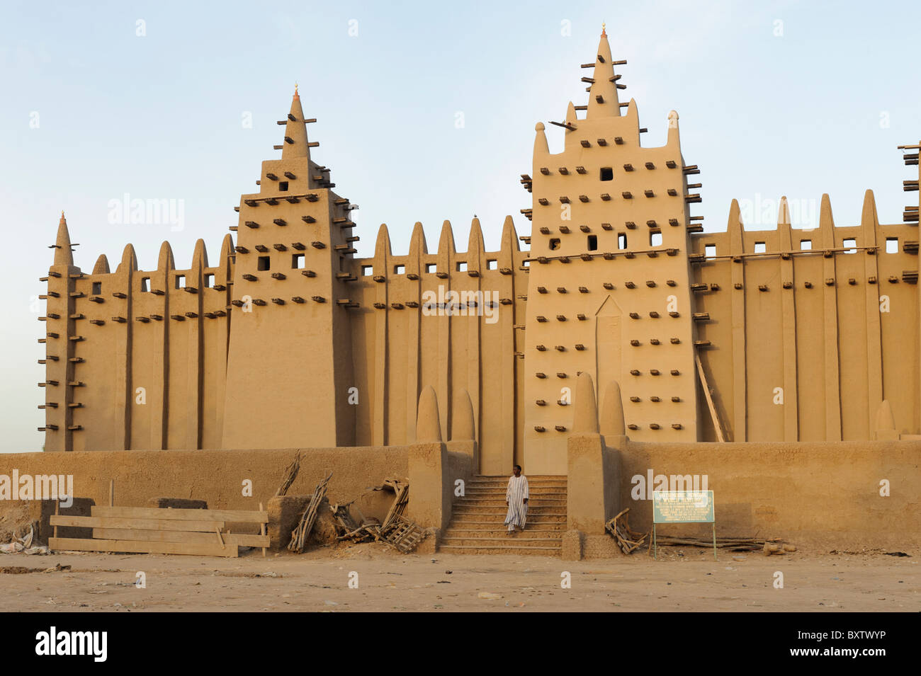 The Great  Mosque of Djenné, Mali, early in the morning. Stock Photo