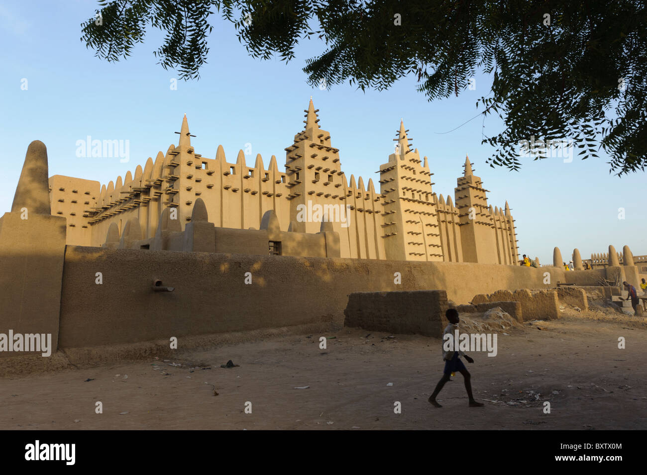 The Great  Mosque of Djenné, Mali, early in the morning. Stock Photo