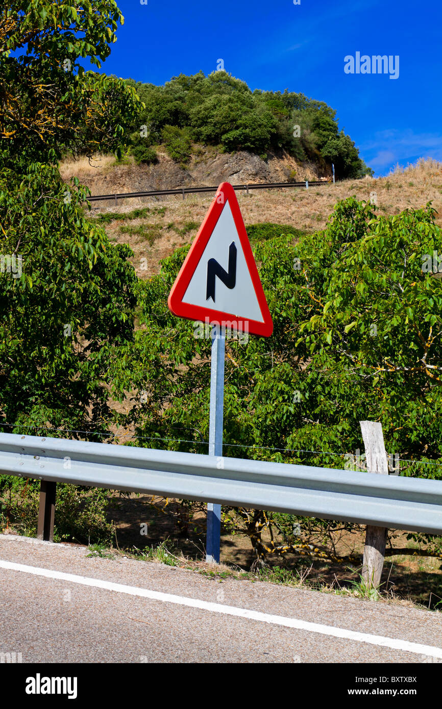 Double Bend Warning Road Sign Stock Photos Double Bend Warning