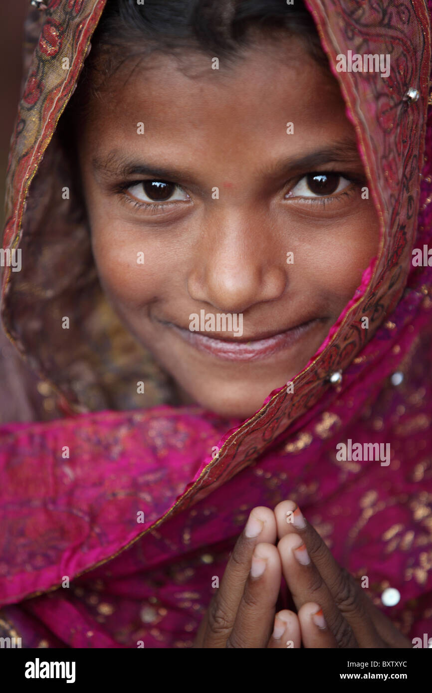 Portrait of an Indian girl Andhra Pradesh South India Stock Photo - Alamy
