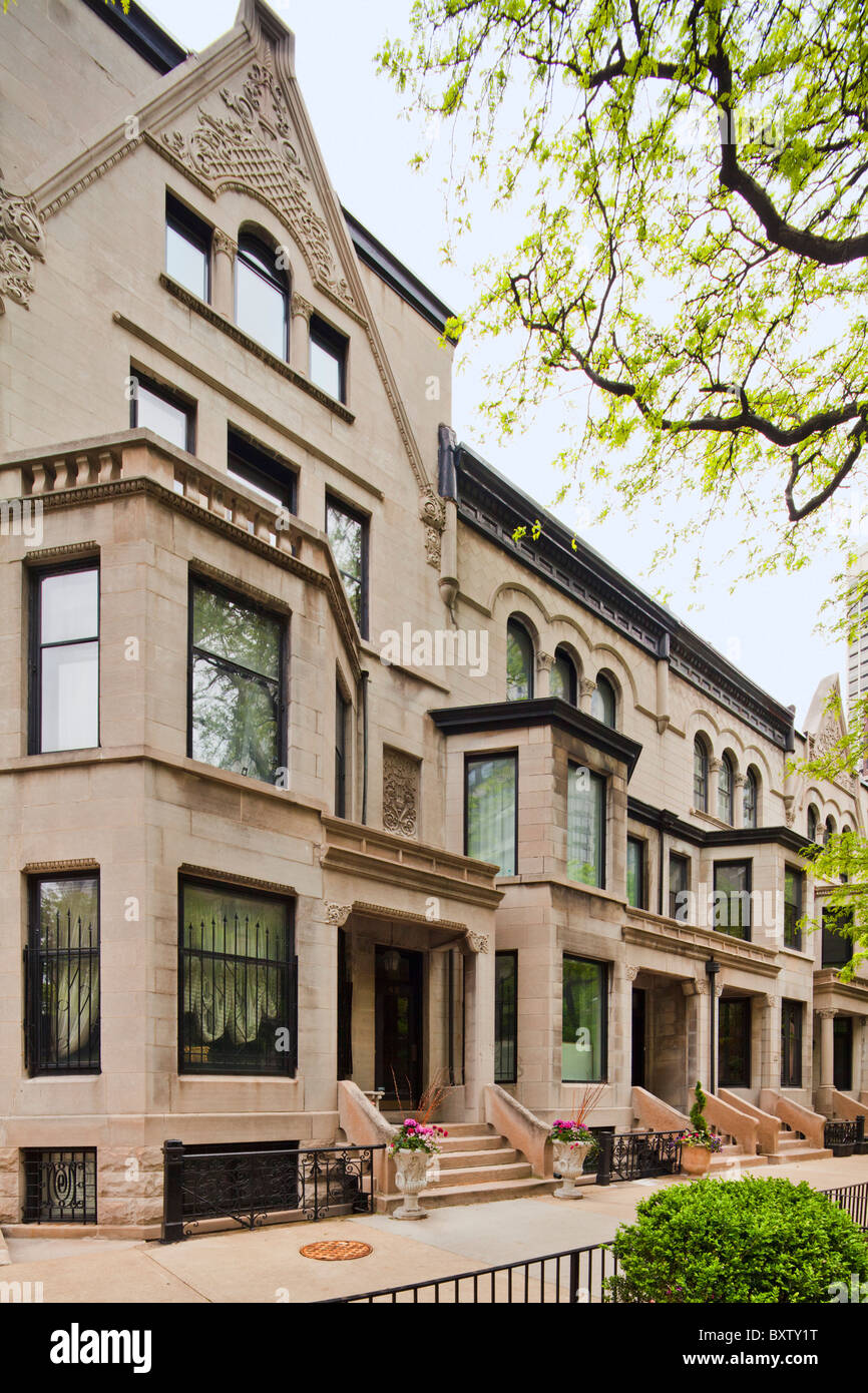 East Cedar Street Houses, Chicago Stock Photo