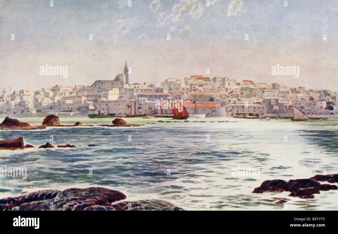 View of Jaffa, Palestine from the sea, circa 1910. Stock Photo