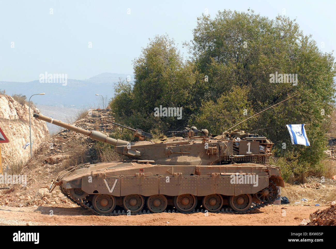 The Merkava Mark III-D main battle tank of the Israel Defense Forces. Stock Photo