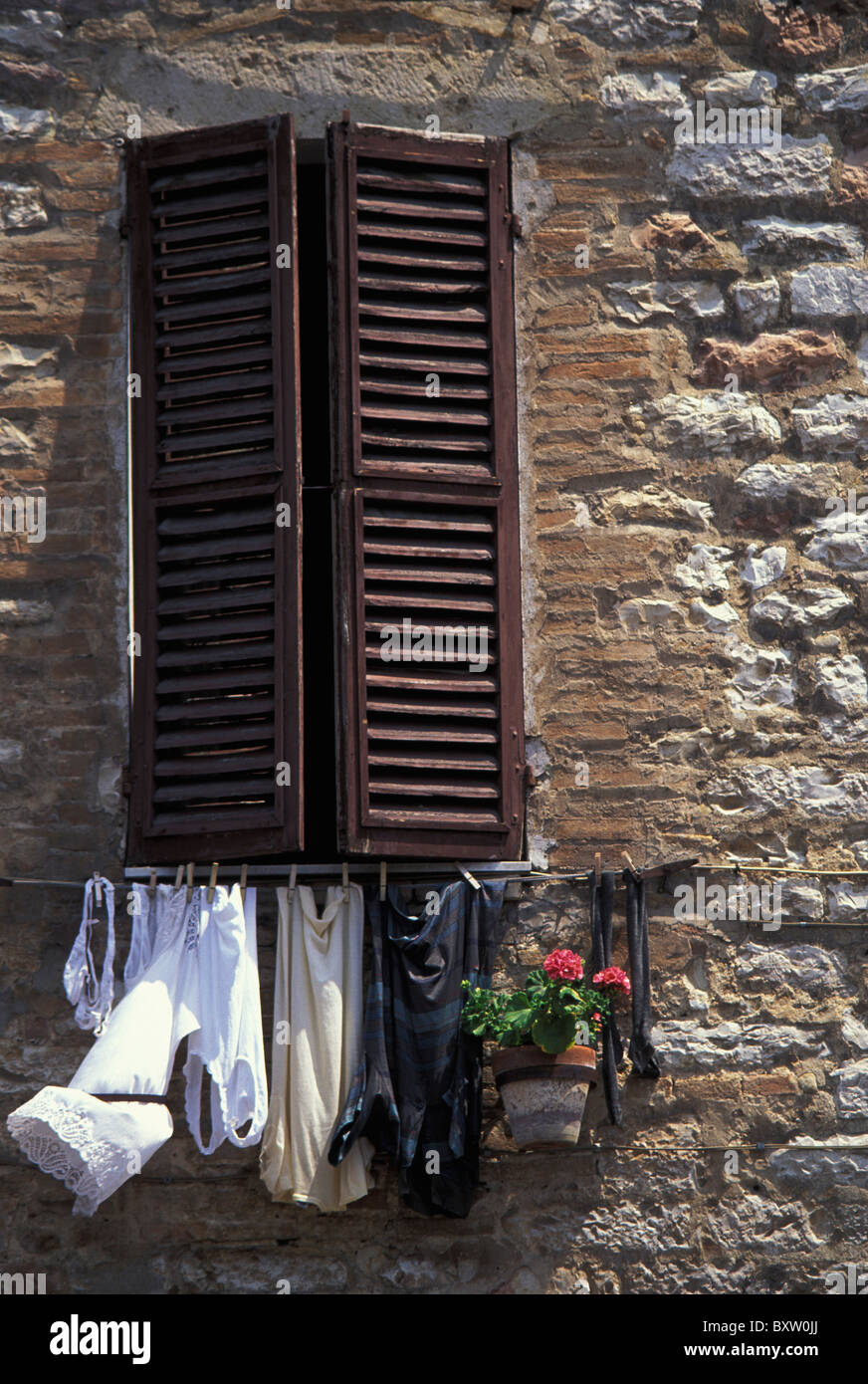 Stone Wall & Shutter, Close Up Stock Photo - Alamy
