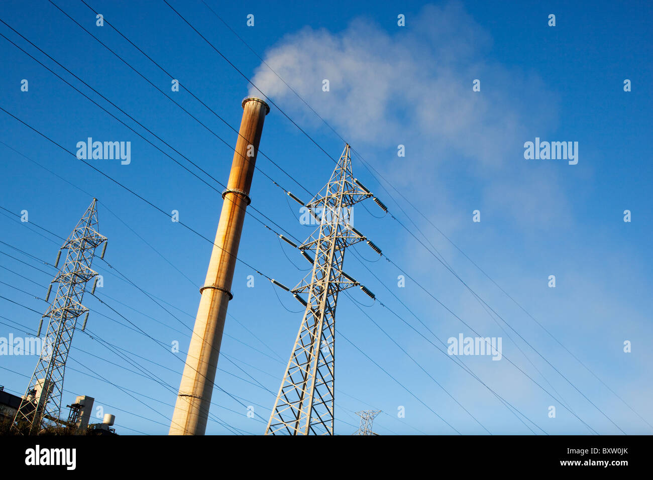 Australia South Australia Port Augusta High tension power lines and