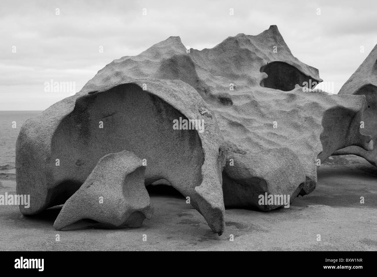 Australia South Australia Kangaroo Island Flinders Chase National Park The Remarkable Rocks on cloudy summer morning along Stock Photo