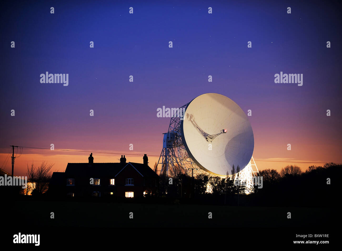 Jodrell Bank Radio Telescope, Cheshire, UK Stock Photo