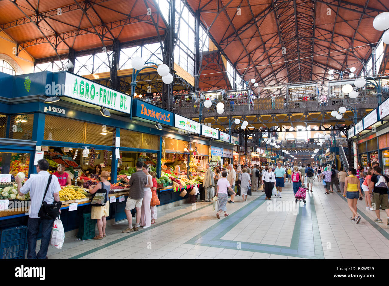The Great Market Hall, Budapest, Hungary Stock Photo