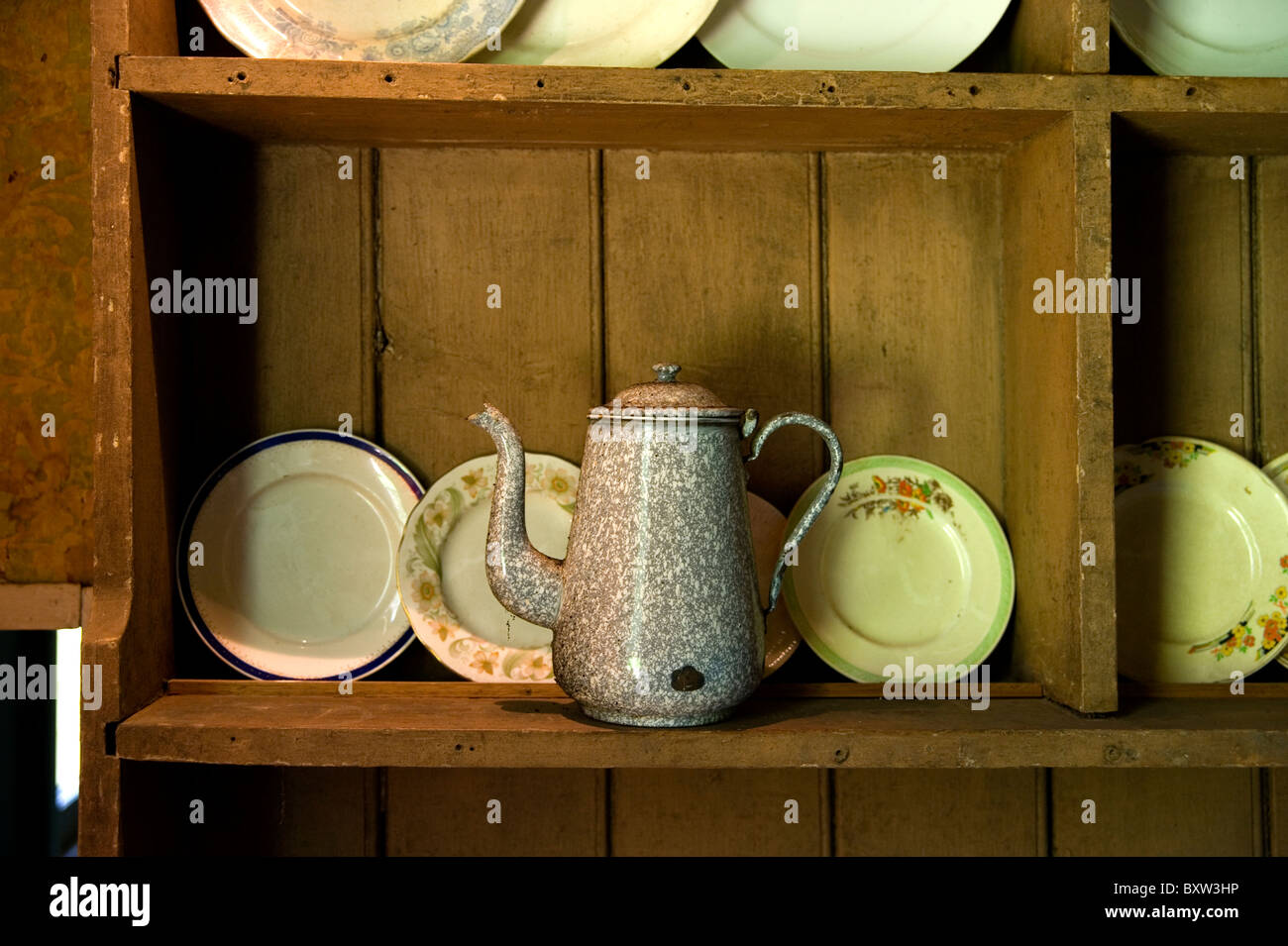 old enamel coffee pot Stock Photo Alamy