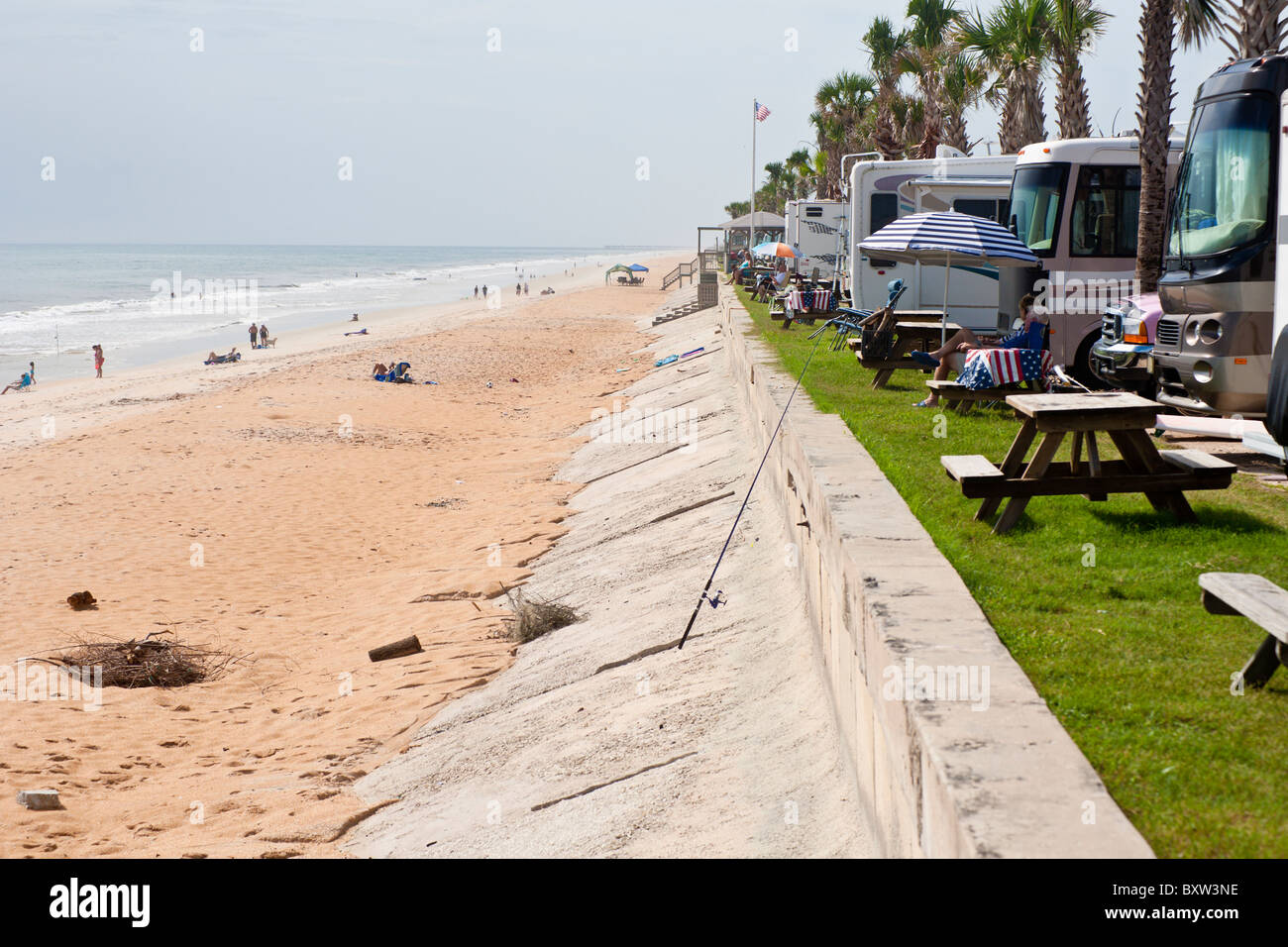 Waterfront RV resort at Beverly Beach, Florida Stock Photo Alamy